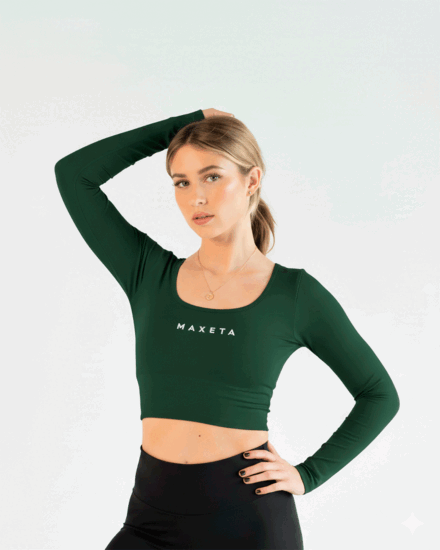 Crop Verde Compression para Mujer