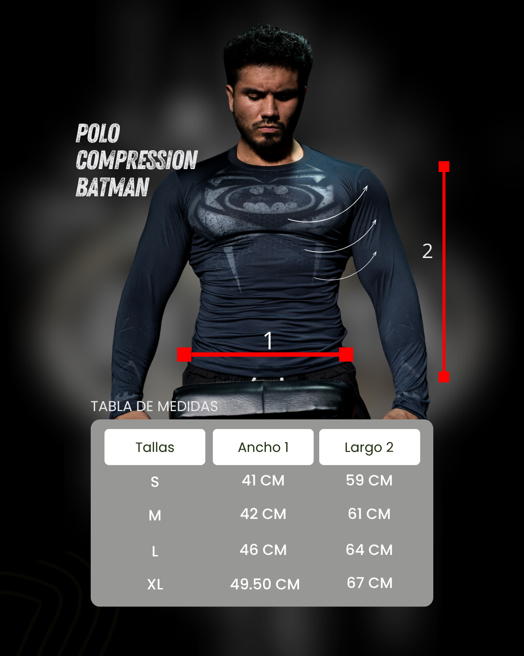 Polo Blanco Batman Compresion | Hombre - Imagen 4