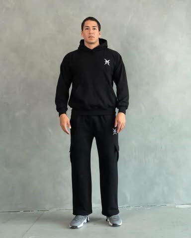 Jogger Negro Cargo Donfeco para Hombre