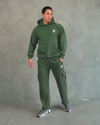 Jogger Verde Olivo Cargo Donfeco para Hombre