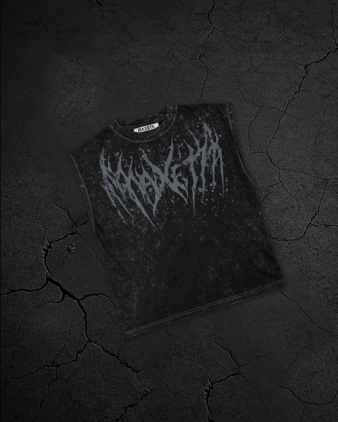 Crop negro acidwash hombre corte boxy estilo aesthetic gym ropa fitness vintage maxeta.