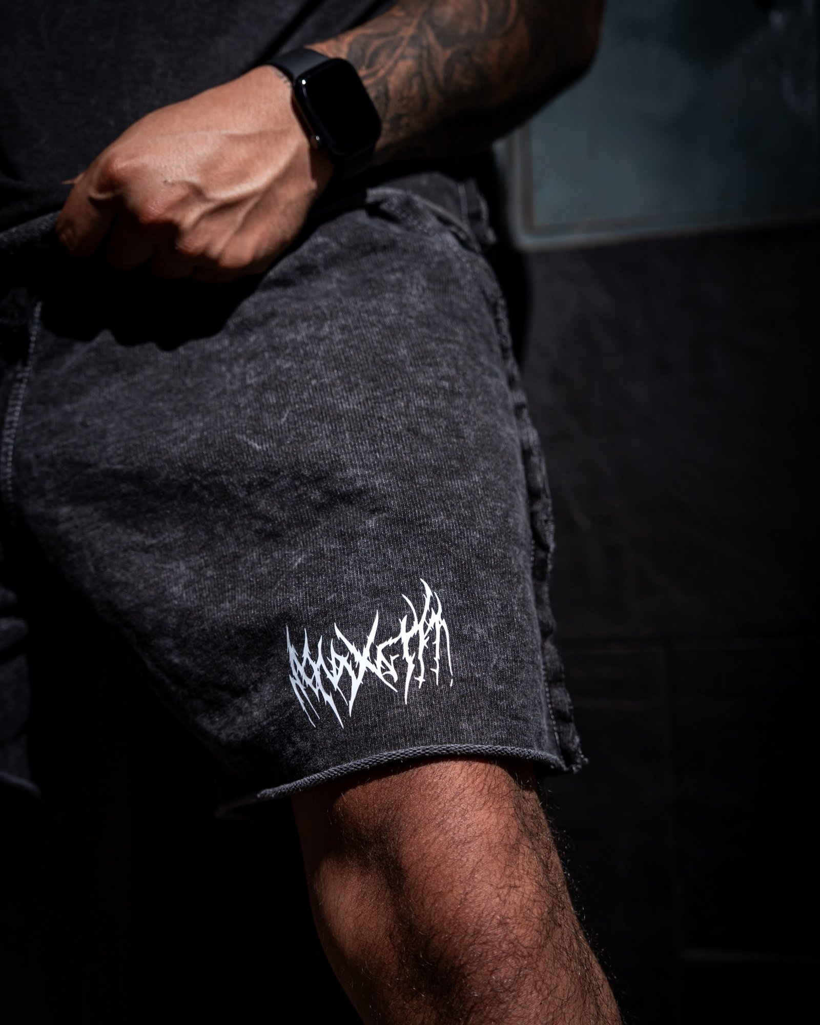 Short Negro Acidwash para Hombre