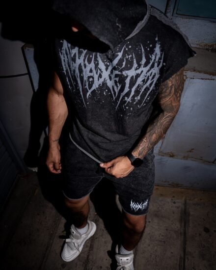 Crop Negro Acidwash para hombre