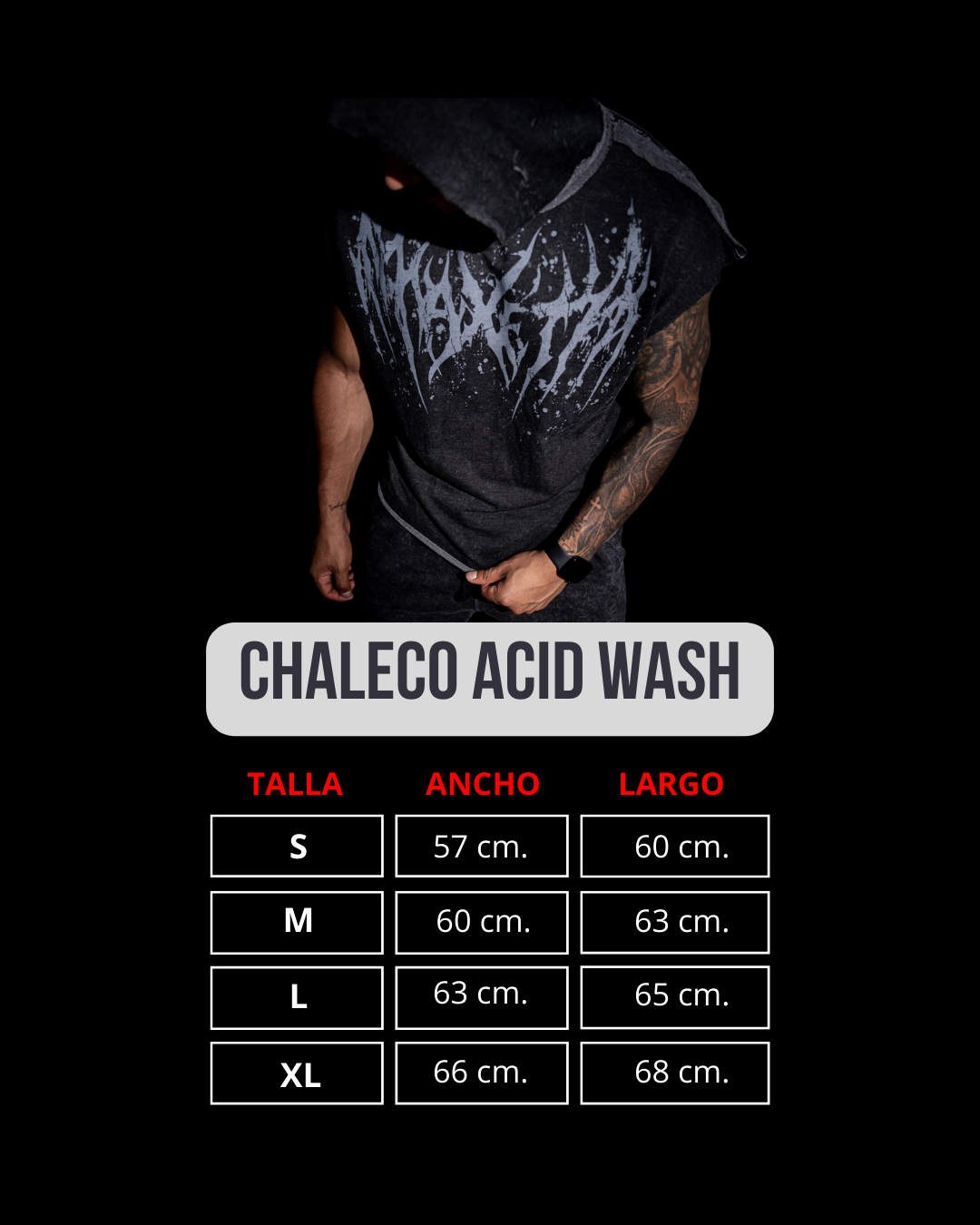 Chaleco Negro AcidWash | Hombre - Imagen 4